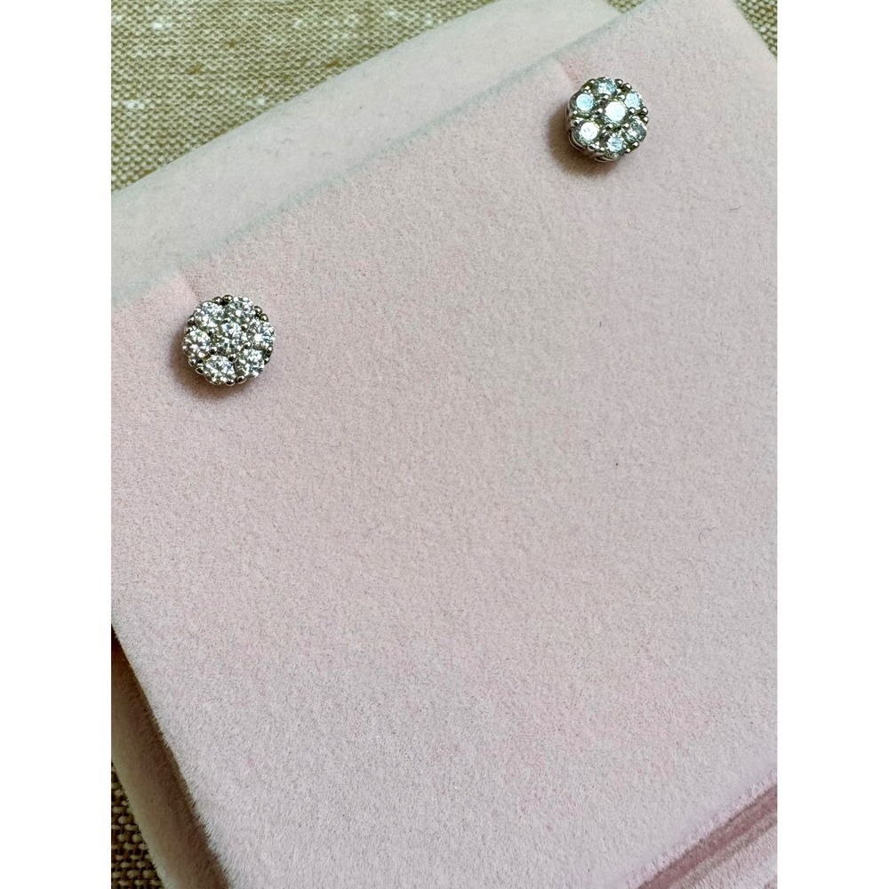 PAJ Sterling Silver 925 Cubic Zirconia Floral Minimalist Cluster Stud Earrings